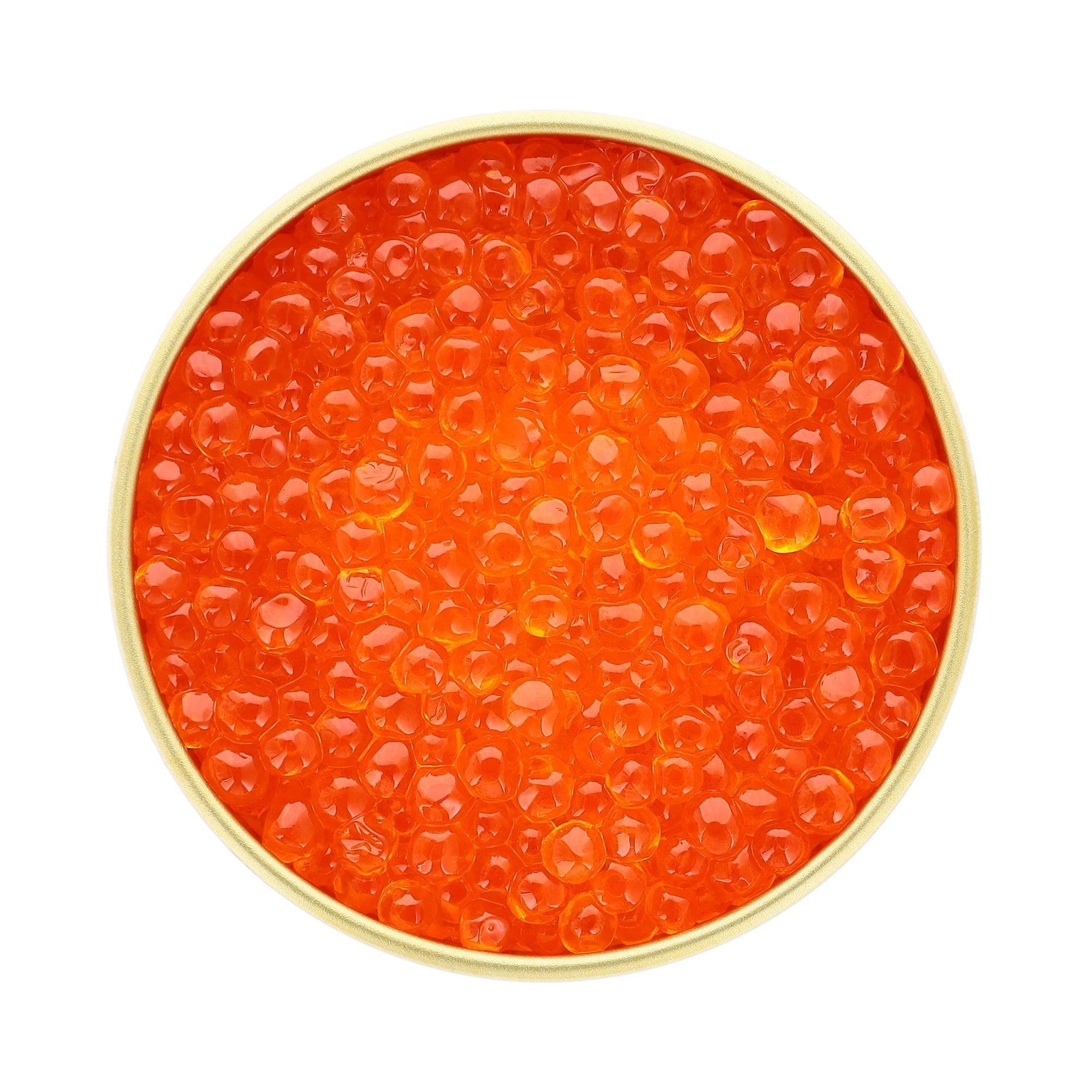 medium size smoked trout roe, bright orange color