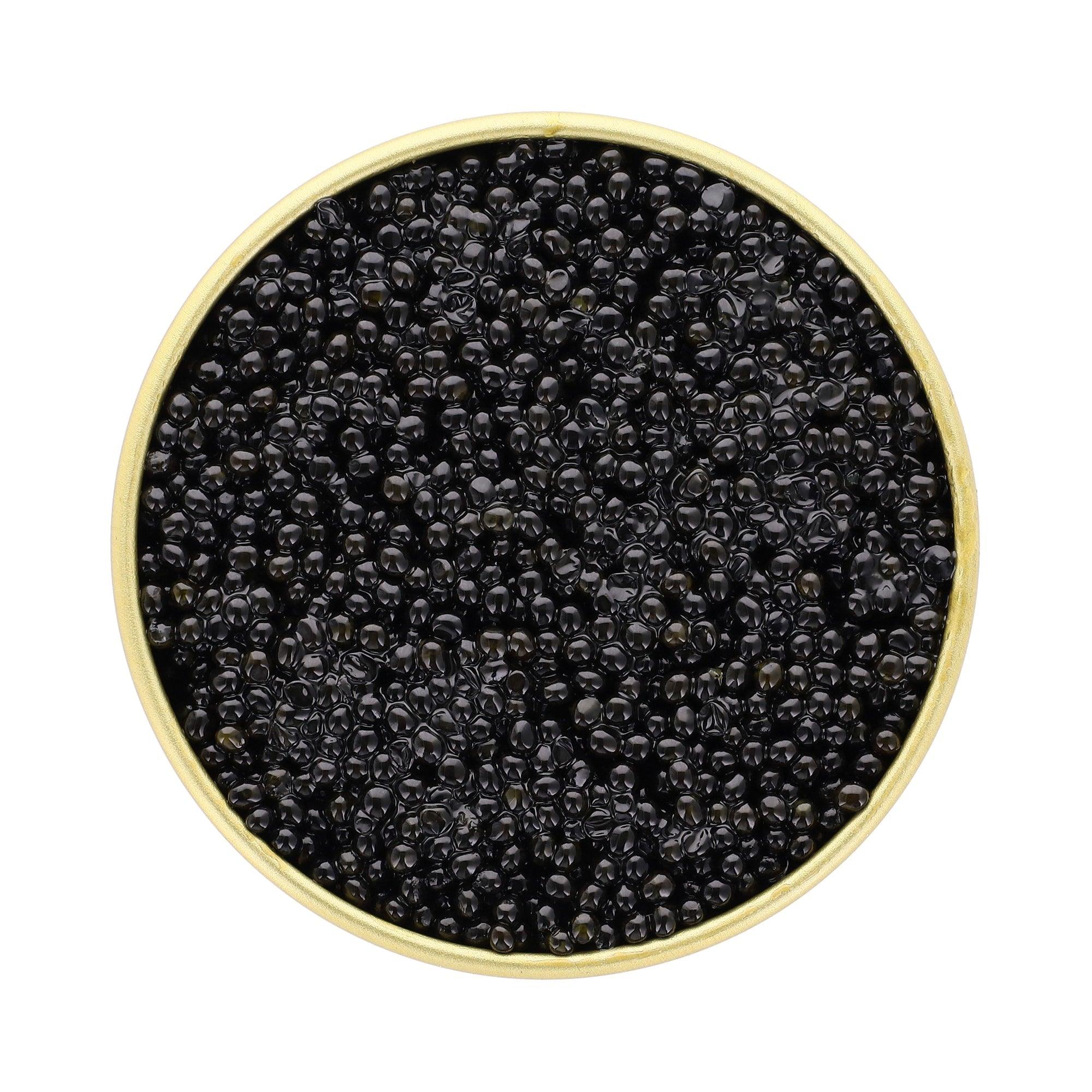 small black caviar, wild with strong flavors