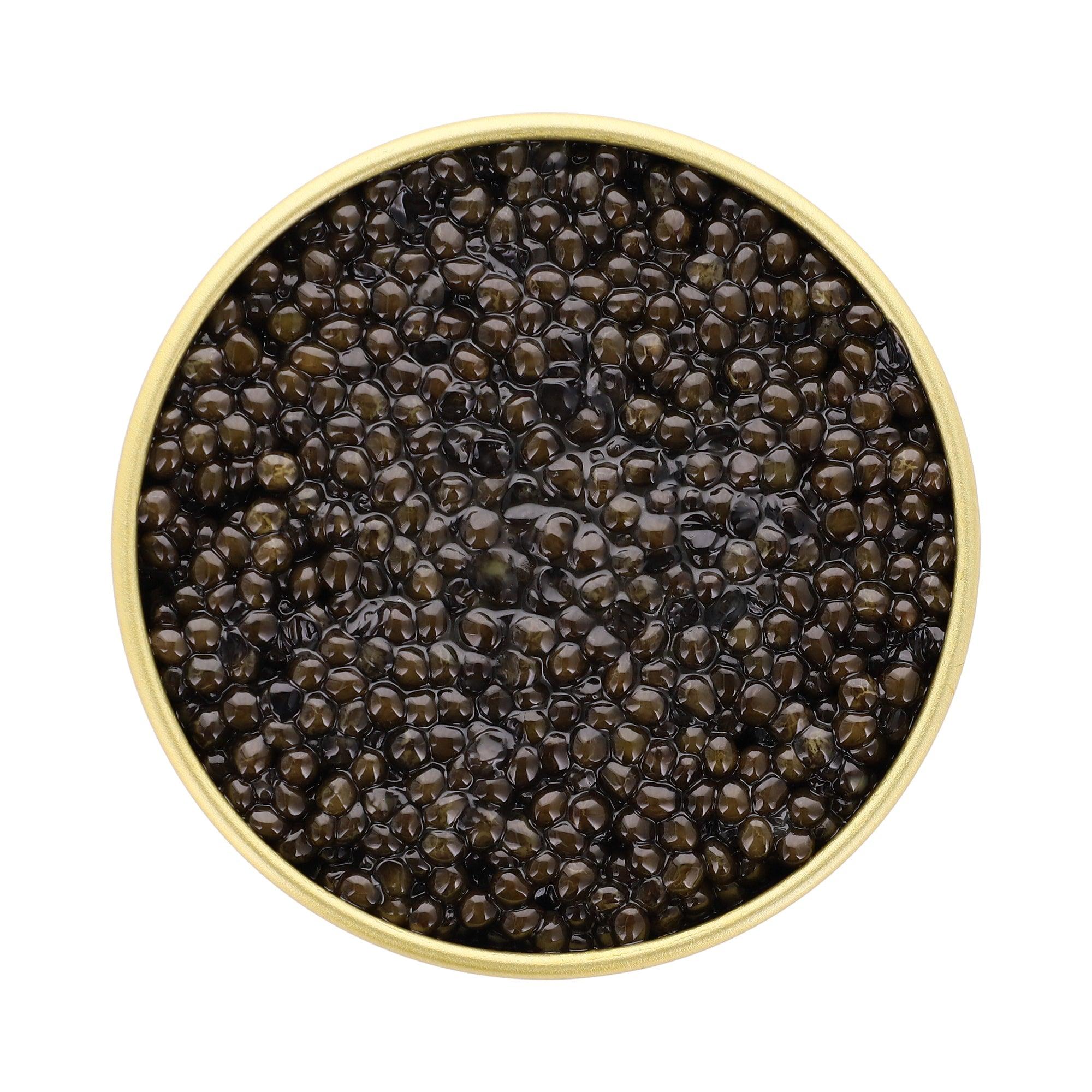medium size caviar, dark to green, bold flavors, chef's favorite