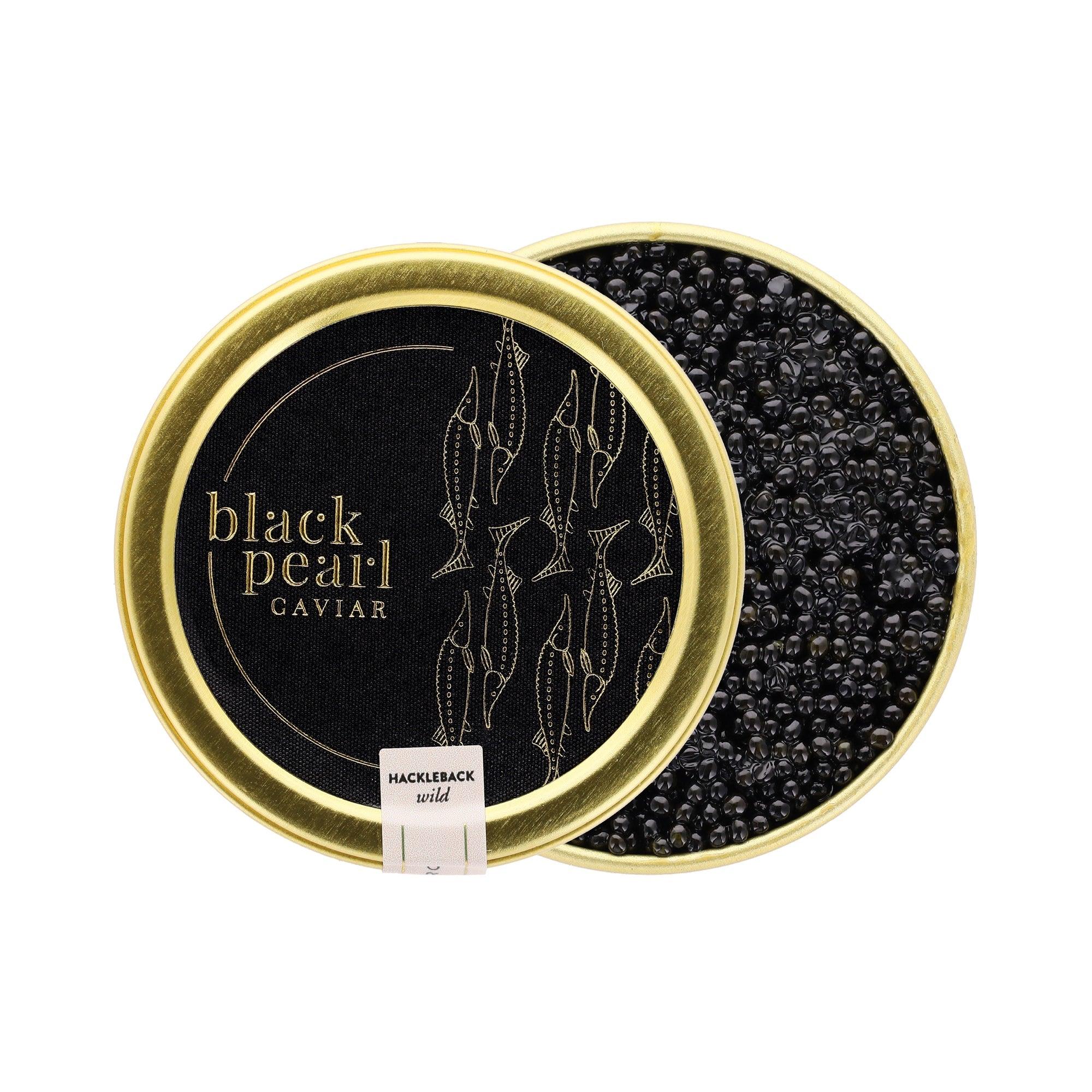 small black caviar, wild with strong flavors